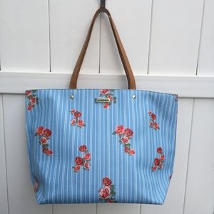 TAHARI Blue Striped Floral Purse